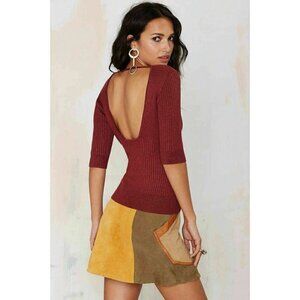 Nasty Gal Women's Red Next To You Knit Top  Burgundy NG26